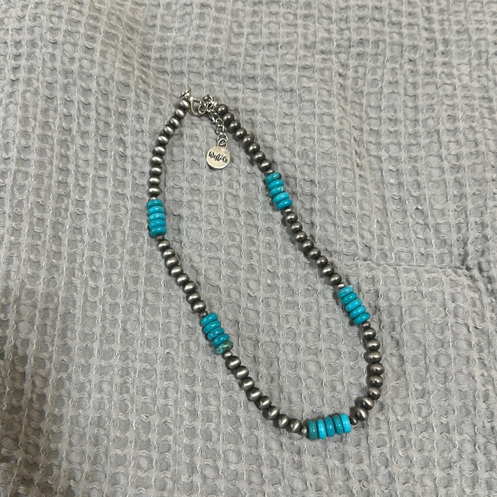 Turquoise and Navajo Pearl Chocker